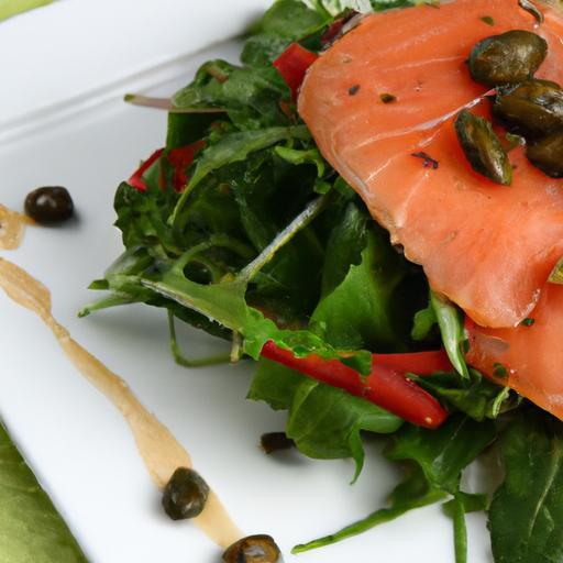 Smoked Salmon & Arugula Salad with Zesty Caper Dressing