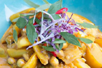 Tropical Twist: Lemongrass Coconut Curry with Eggplant & Mango