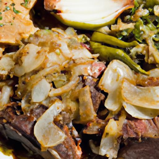Sizzling Carne Asada with Grilled Onions & Tender Nopales