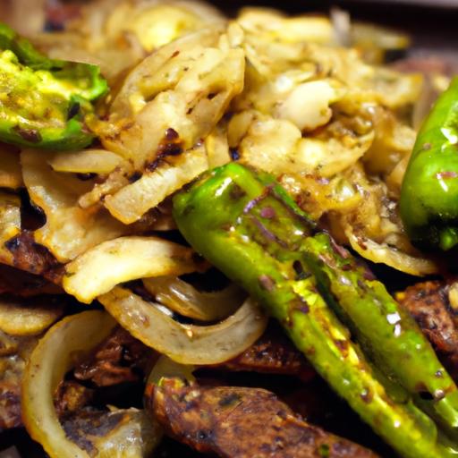 Sizzling Carne Asada with Grilled Onions & Tender Nopales