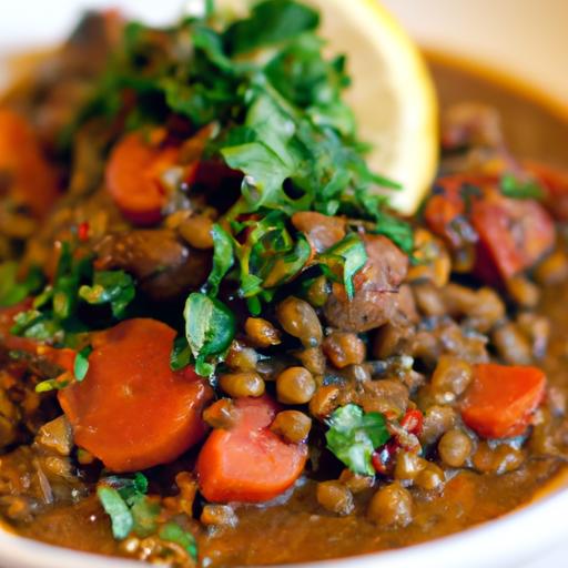 Hearty Lamb and Lentil Stew ⁣with Rich tomato Bliss