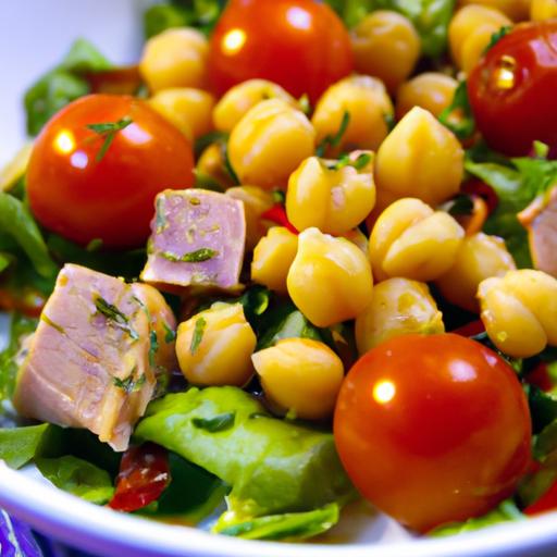 Fresh & Flavorful: Chickpea Tuna Salad with Cherry Tomatoes