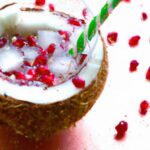 Refreshing Coconut Water Infused with Pomegranate Pearls