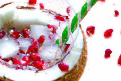 Refreshing Coconut Water Infused with Pomegranate Pearls