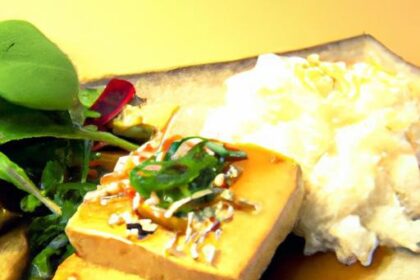 Savory Baked Tofu with Sesame Ginger Sauce and Brown Rice