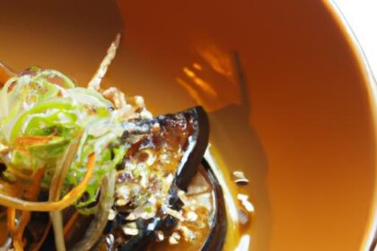 Umami Delight: Miso-Glazed Eggplant Topped with Sesame Seeds