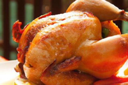 Golden Roast Chicken with Vibrant Seasonal Vegetables Delight
