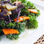 Sweet Potato Kale Salad with Zesty Maple Mustard Dressing