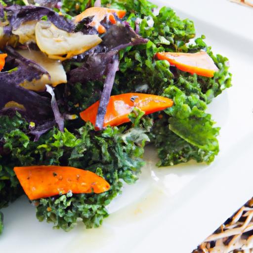 Sweet Potato Kale Salad with Zesty Maple Mustard Dressing