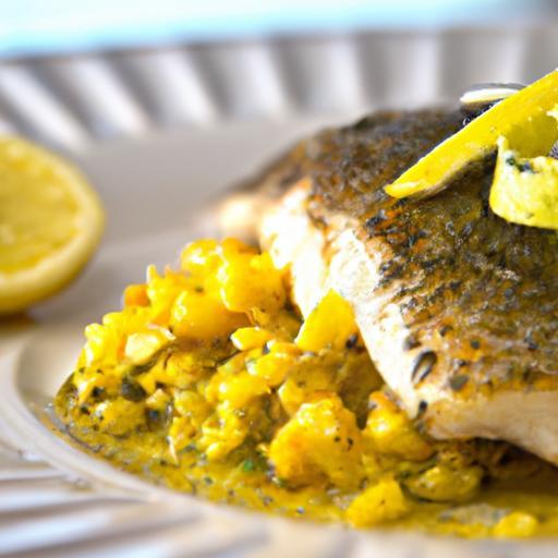 Savor the Flavors: Grilled Sea Bass with Saffron Risotto