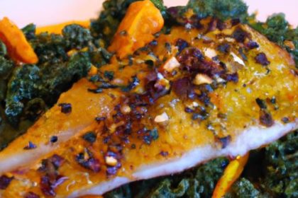 Crunchy Pumpkin Seed Tilapia with Savory Sautéed Kale