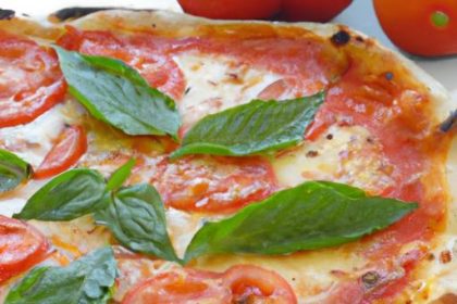 Savor the Classic Margherita Pizza with Fresh Basil Flair
