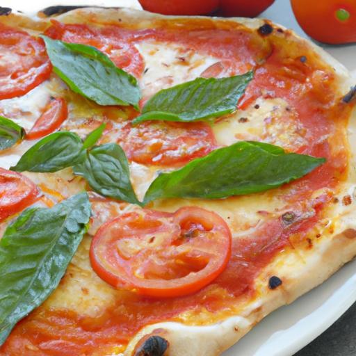 Savor the Classic Margherita Pizza with Fresh Basil Flair