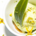 Zesty Lemon Basil Sorbet with a Silky Olive Oil Drizzle