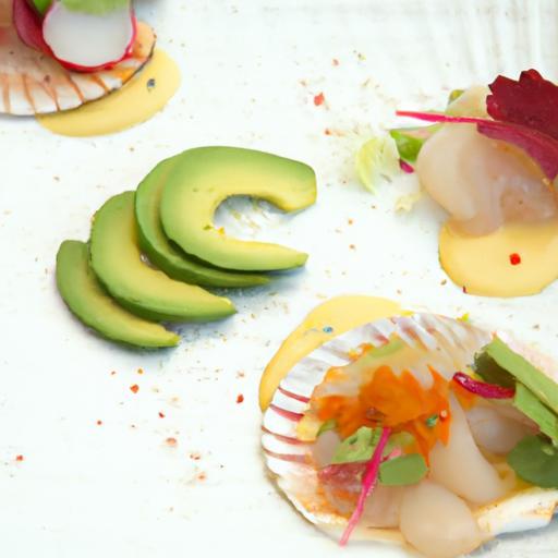 Delicate Scallop Carpaccio: Yuzu and Avocado Fusion Delight