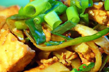 Golden Crispy Tofu Stir-Fry with Zesty Ginger & Garlic Flair