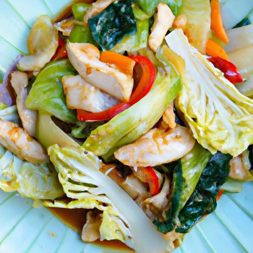 Savory Cabbage & Chicken Stir-Fry Infused with Sesame Oil