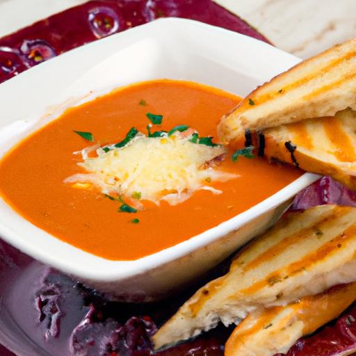 Comfort in a Bowl:‌ Tomato⁣ Basil Soup with Grilled ⁣Cheese Dippers