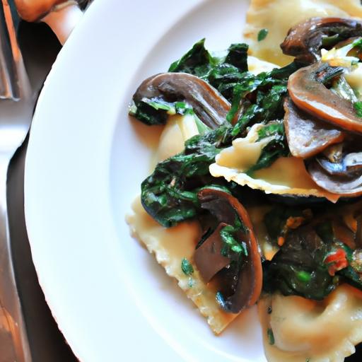 Savor⁣ the​ Flavors:‍ Mushroom & ‍Spinach‌ Ravioli Delight