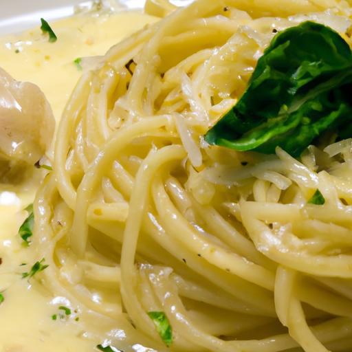Silky Spaghetti in Lush Creamy Roasted Garlic sauce Bliss