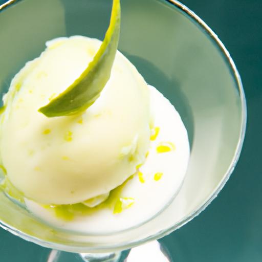 Zesty lemon Basil Sorbet with a Silky Olive Oil Drizzle