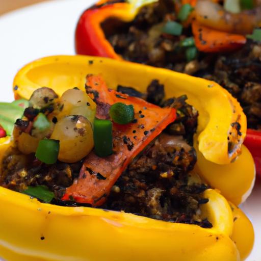 Hearty Stuffed Bell Peppers with Quinoa‌ and Black Beans