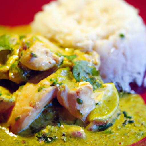 Creamy Coconut​ Milk Curry Chicken ‍Served‍ with‍ Jasmine Rice