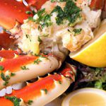 Savor King Crab Legs Drizzled in Garlic Lemon Butter Bliss