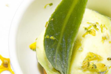 Zesty Lemon Basil Sorbet with a Silky Olive Oil Drizzle