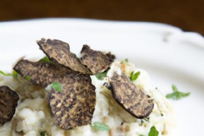 Savor the Umami: Mushroom Risotto Drizzled with Truffle Oil