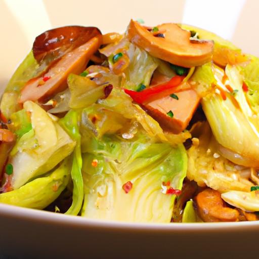 Savory Cabbage & Chicken Stir-Fry Infused with Sesame Oil